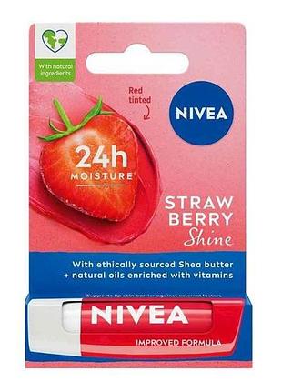 Бальзам для губ 4,8г (полуничне сяйво) тм nivea