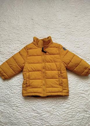 Теплая зимняя куртка h&amp;m желтая на размер 92-98