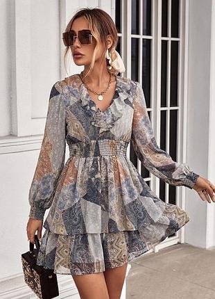 Шифонова сукня з воланами від zara, розмір m-l