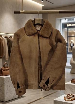 Дубленка авиатор куртка овчина old celine оригинал