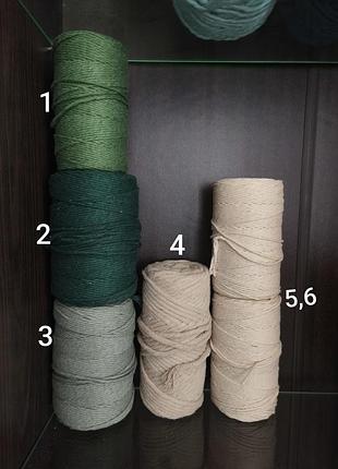 Шнур макраме плетения шпагат нить бобина моток для плетения вязания yarn art плетеный трехпрерядный 3мм 5 мм macrame cord