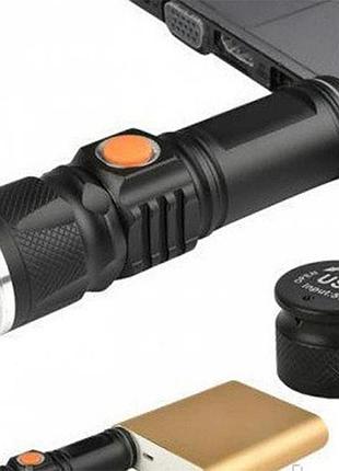 Фонарь ручной аккумуляторный bailong bl-616-t6 с зарядкой от павербанков с usb