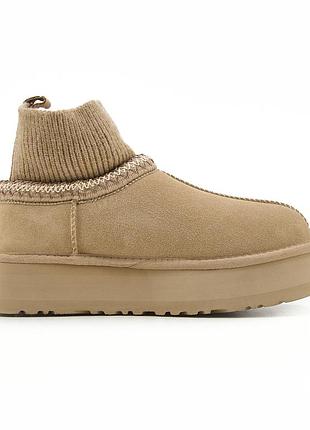 Ugg tasman platform sock beige v2 3