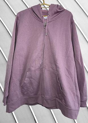 Жіноча рожева оверсайз зіпка papaya 2xl 3xl 54 56 папая рожева кофта на блискавці батал худі на замку великий розмір 54 56