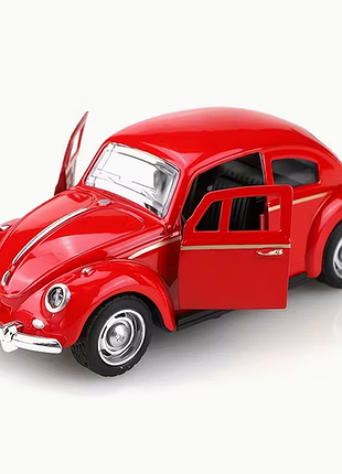 Металлическая коллекционная машинка volkswagen classical beetle 1967 красная 1:38