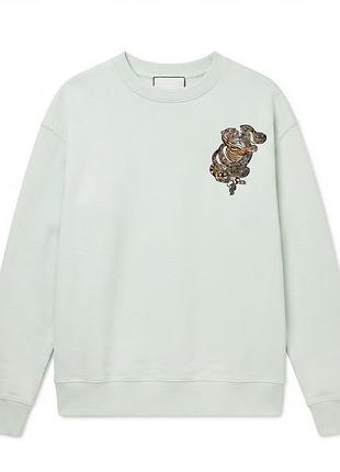 Мужская кофта джемпер свитшот h&amp;m с принтом тигр и змея