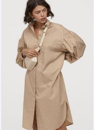 Хлопковое платье-рубашка от h&amp;m