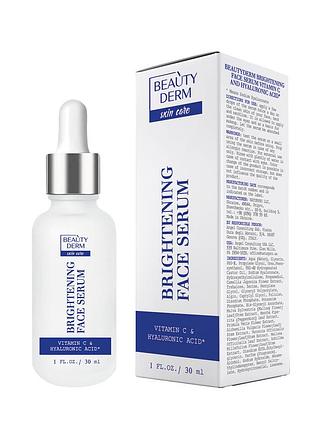 Beautyderm brightening сироватка для обличчя з вітаміном с та гіалуроновою кислотою, 30 мл