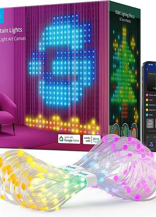 Умные светодиодные шторные светильники govee h70b12a1uk 1,5x2 м, 520 rgbic, водонепроницаемые ip65
