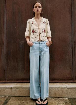 Джинси zara широкі 40 розмір (38)