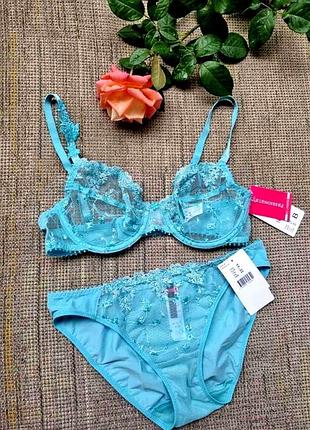Кружевной комплект passionata by chantalle цвета ice blue 70в/xs, 70c/xs