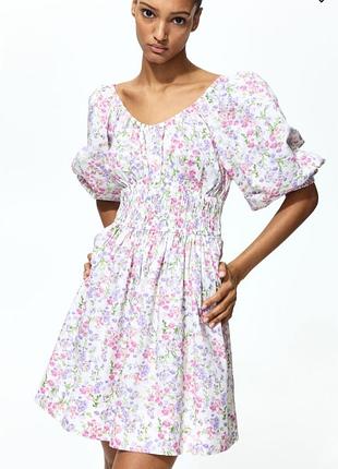 Поплиновое короткое платье от h&amp;m