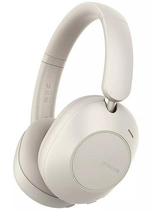 Наушники proove silence 3d с anc, бежевые, bluetooth 5.3, аккумулятор 1200 мач, беспроводные, зарядка type-c