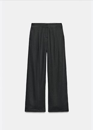 Льняні брюки палаццо zara