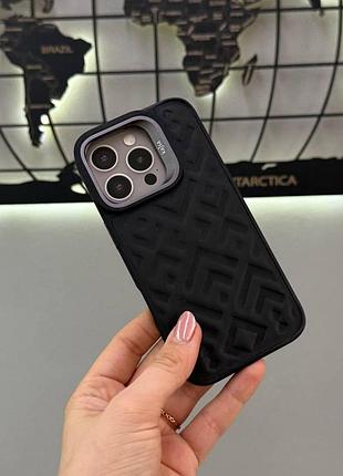 Премиум чехол kajsa rhombus для iphone 16 pro, качественный чехол для телефона iphone 16 pro (черный)