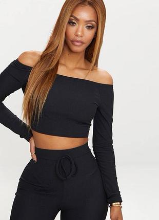 Лонгслів prettylittlething з етикеткою