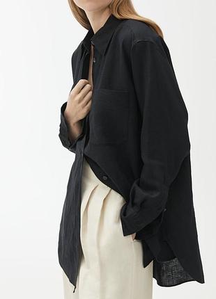 Сорочка рубашка з льону zara лляна рубашка zara