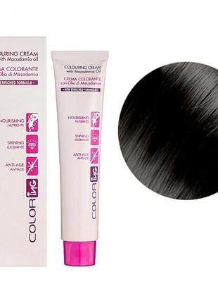 Крем-краска для волос ing перманентная colouring cream with macadia oil 4/1 каштановий попелястий 60 мл