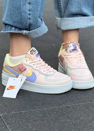 Жіночі шкіряні кеди nike air force 1 shadow, стильні класичні повсякденні кросівки найк аір форс 37