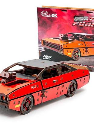 Конструктор puz-62520 "fast furious" деревянный, 125 дет., красный цвет, размер модели 21х8х5 см puzzleok