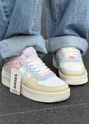 Жіночі повсякденні кросівки nike air force 1 shadow, демісезонні шкіряні кеди найк аїр форс для дівчат