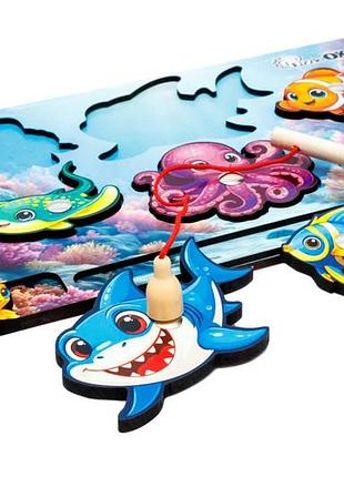 Сортер вкладыш puz-40273 рыбалка а5, деревянный размер 21.5x14.5 см puzzleok