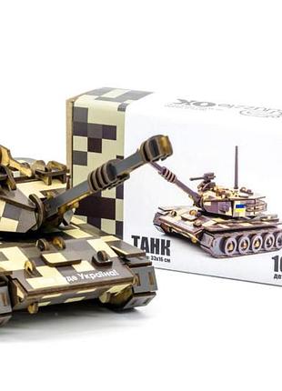 Конструктор 162-0074"танк" деревянный, 162 дет.,р.33x16 см puzzleok