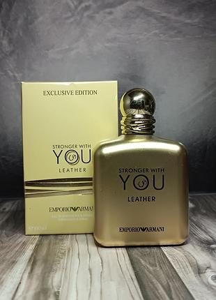 Уценка! мужской парфюм armani emporio armani stronger with you leather (стронгер лезер) 100 мл