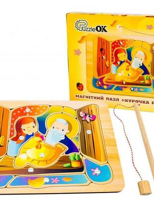 Пазл-сортер puz-14473 "курочка ряба", магнітний в коробці р. 31.5x22x4.5 см puzzleok