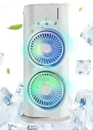 Вентилятор fh-667 настольный двухуровневый с охлаждением double-ended spray fan led + пульт