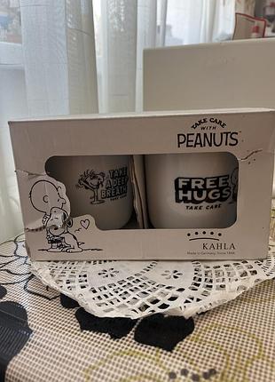 Ліцензійний набір порцелянових кухлів серії "take care with peanuts" від відомого німецького бренду високоякісного посуду kahla.