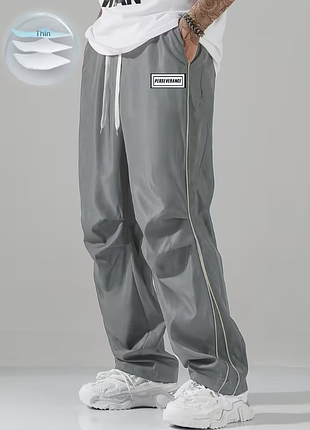 Мужские брюки space gray стритвир со скошенной штаниной
