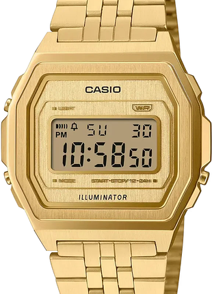 Часы casio vintage iconic a1000g-9 золотистый корпус с подсветкой