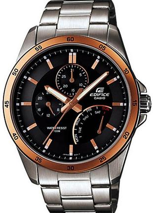 Мужские часы casio edifice ef-341d-5a стальной корпус водозащита 100 м чёрный циферблат