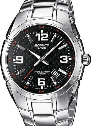 Мужские часы casio edifice ef-125d-1a стальной корпус водозащита 100 м чёрный циферблат