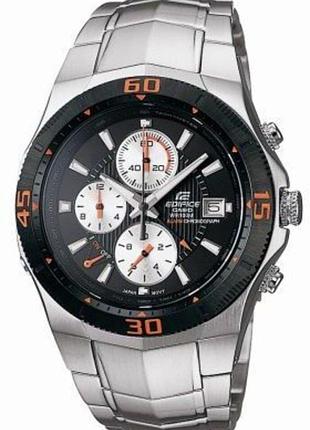 Годинник чоловічий casio edifice ef-514d-1a сталевий корпус водозахист 100 м чорний циферблат