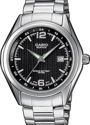 Годинник чоловічий casio edifice ef-121d-1a сталевий корпус водозахист 100 м чорний циферблат