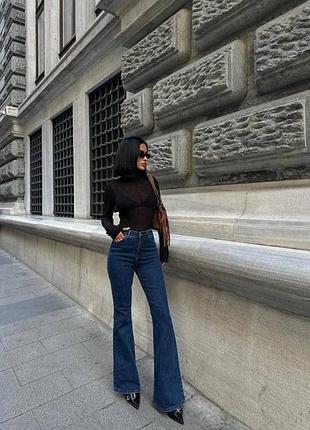 Синие джинсы клеш zara