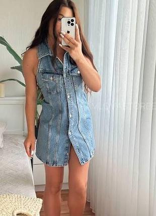 Джинсове плаття сукня zara джинс сарафан