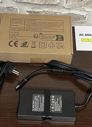 Блок живлення для ноутбука потужністю 130w з характеристиками 19.5v та 6.7a, сумісний із пристроями марки dell.