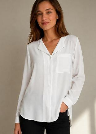 Белая блуза selected femme s/m минимализм офис базовая