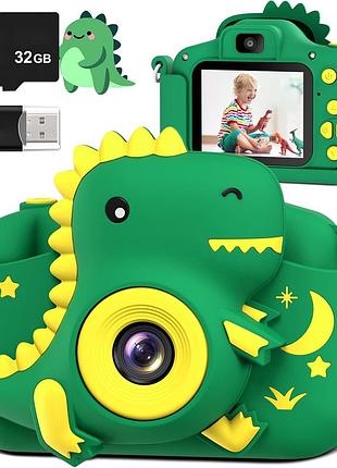 Детский фотоаппарат greenkinder, с картой памяти 32 гб, 20 мп и hd 1080p