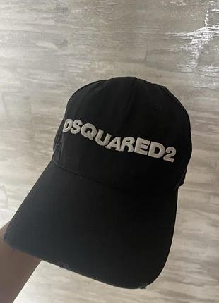 Бейсболка унісекс dsquared2 чорна з білим логотипом