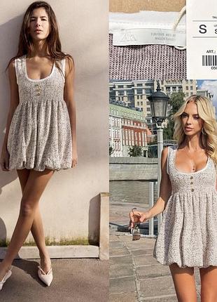 Нова  сукня балон від zara, лялькова плаття, твід, твідова, тримає форму