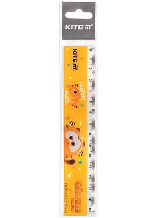 Лінійка пластикова kite garfield 15 см, шкільна лінійка для креслення gf25-090