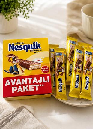 Nestlé nesquik вафлі в молочному шоколаді — турецькі шоколадні вафлі