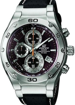 Мужские часы casio edifice ef-517l-5a стальной корпус водозащита 100 м чёрный циферблат
