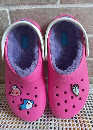 Шлепки утепленные crocs оригиналы 32р