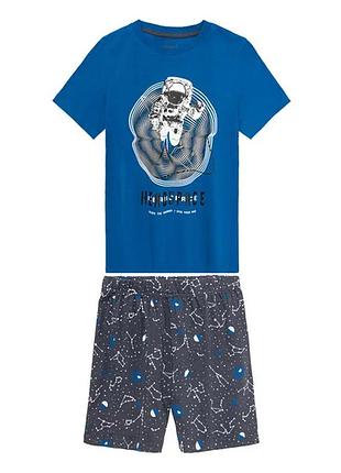 Дитяча піжама шорти та футболка для хлопчика косманавт 122-128 см (6-8y)
