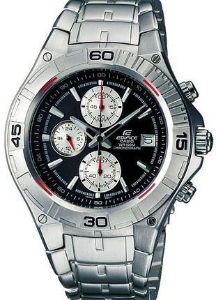 Мужские часы casio edifice ef-520d-1a стальной корпус водозащита 100 м чёрный циферблат